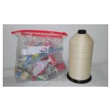 Avis 12,000 yds Natural Color and Small Spools Of Yellow, Pink, Red, Tan Tread.