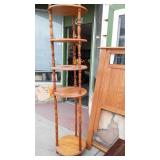 Eclectic Wood Lot, 5-teir Shelf, Adirondack Style chair, Accent table and More.