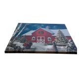 Christmas Wall Hangings / Canvas with Snow and Holiday Barns