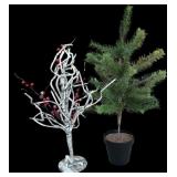 Christmas Decor including Trees, Stool and More