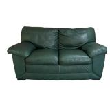 Italian Made Loveseat in Pine Green