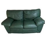 Italian Made Loveseat in Pine Green