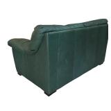 Italian Made Loveseat in Pine Green