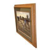 Beautiful Framed Art Wall Daughter and Father at the Farm