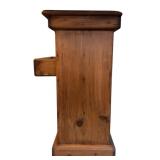 Vintage Wooden Bedside Table with Drawer and Shelves