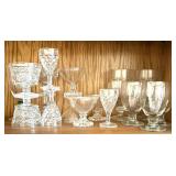 Grouping of Clear and Crystal Wine Glasses, Bowl, Parfait Glasses and More