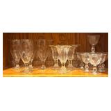 Grouping of Clear and Crystal Wine Glasses, Bowl, Parfait Glasses and More