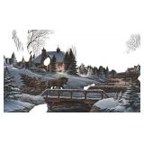 Terry Redlin "Heading Home" Best Friends and Their Pets out For an Evening Ride / Christmas 1990