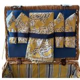 Fun Eddie Bauer Picknick / Willow Picnic Basket Including Cups, Plates, Napkins and More