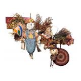 Fall Decor Including Scarecrow, Faux Berries, Hat and More