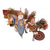 Fall Decor Including Scarecrow, Faux Berries, Hat and More