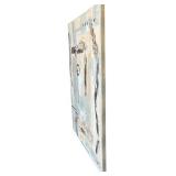 Abstract Paining Mixed Media Print on Canvas Neutral Colors