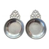 Vintage Pewter by Pewtarex including One Plate and Four Porridge Bowls