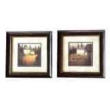 Two Framed Italian Scene Prints "Tuscany Evening" by James Wiens