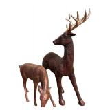 Five Christmas Deer Decorative Figurines