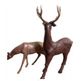 Five Christmas Deer Decorative Figurines