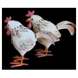 Three Adorable Decorative Chicken Figurines