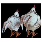 Three Adorable Decorative Chicken Figurines