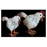 Three Adorable Decorative Chicken Figurines