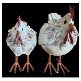 Three Adorable Decorative Chicken Figurines