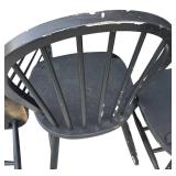 Three Vintage Painted Black Spindle Back Dining Chairs