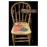 Two Vintage Yellow Wooden Chairs
