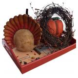 Gobble...Fall Decor Including Pictures, Turkey, Wooden Figurines and More