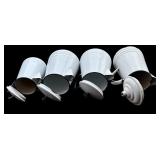 Vintage Enamel Ware Coffees White and Blue