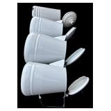 Vintage Enamel Ware Coffees White and Blue