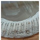 Vintage Painted Wicker Wall Mirror