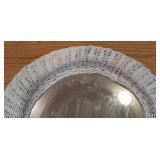 Vintage Painted Wicker Wall Mirror