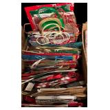 Large Christmas Lot of Boxes, Bags, Decor, Ribbons, Wrapping Pater and More