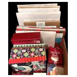 Large Christmas Lot of Boxes, Bags, Decor, Ribbons, Wrapping Pater and More