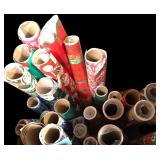 Large Christmas Lot of Boxes, Bags, Decor, Ribbons, Wrapping Pater and More