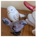 Ceramic and Metal Bird Figurines