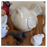 Ceramic and Metal Bird Figurines
