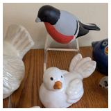Ceramic and Metal Bird Figurines