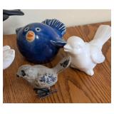 Ceramic and Metal Bird Figurines
