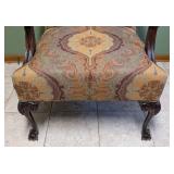 Elegant Claw Foot Upholstered Armchair