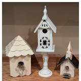 Three Decorative Birdhouses