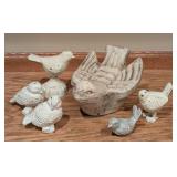 Variety of Ceramic and Metal Bird Figurines
