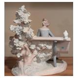 Lladro Feeding the Pigeons Porcelain Figurine