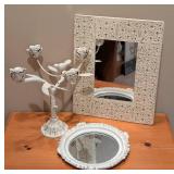Rustic Style Small Wall Mirrors and Candleholder