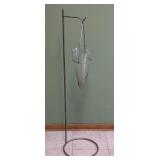 Glass Vase and Metal Holding Stand