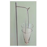 Glass Vase and Metal Holding Stand