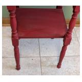 Red Painted Wood Accent Table