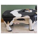 Adorable Wooden Cow Step Stool