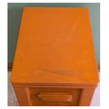 Vintage Orange Painted Wood Side Table