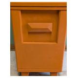 Vintage Orange Painted Wood Side Table