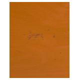 Vintage Orange Painted Wood Side Table